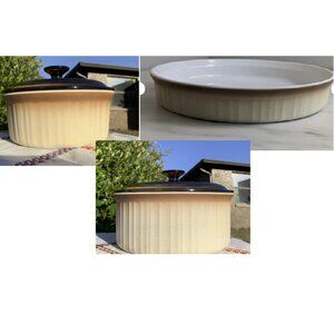 3 Pc Vintage Corning Ware French Bisque 2.5 Qt F1B , 1.5 Qt F5B, Quiche F3B